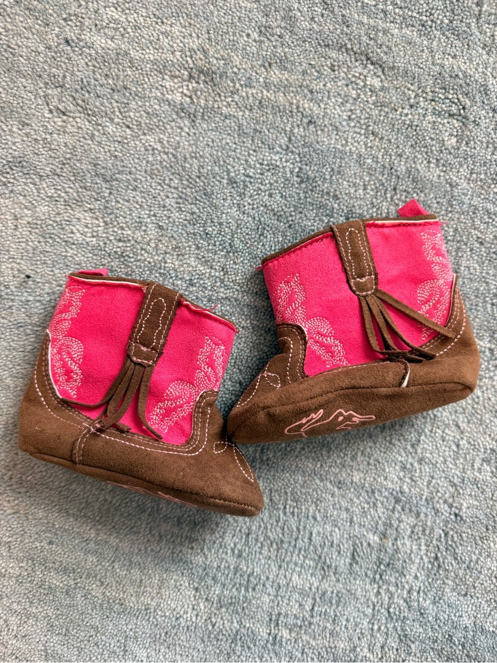 Rising Star Pink and Brown Cowboy Baby Boots